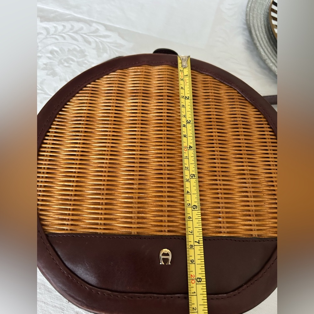 Etienne Aigner Tan and Brown Round Crossbody Bag Vintage - Picture 3 of 11